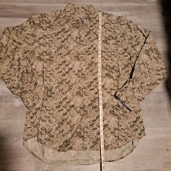 Woolrich Coyote Moose Bear All Over Print Button Shirt Mens L Gorpcore Outdoors - Picture 5 of 9